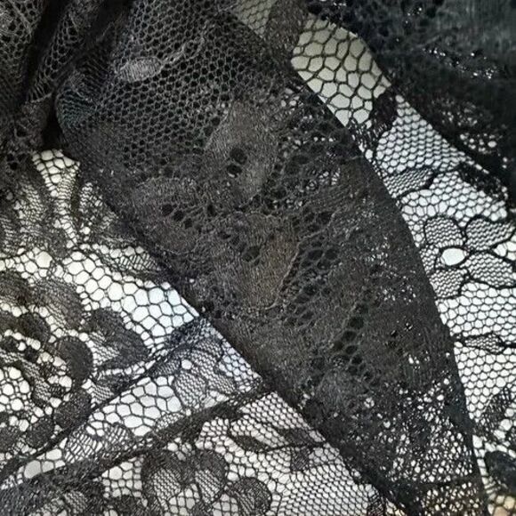 Mac Duggal 67897 LONG SLEEVE‎ JERSEY LACE COCKTAIL DRESS 24 W Black - Picture 6 of 7